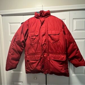 Vtg Eddie Bauer Mens Ridge Line Parka Goose Down Coat Jacket XL Tall Maroon Navy